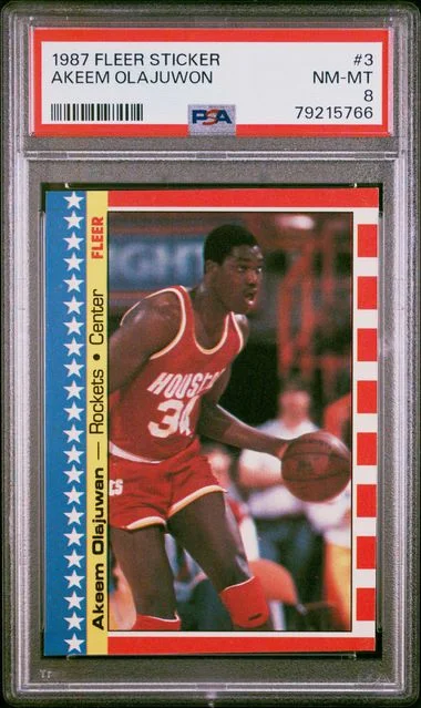 1987 Fleer Akeem Olajuwon Sticker #3 card image