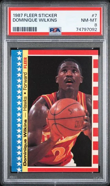 1987 Fleer Dominique Wilkins Sticker #7 card image