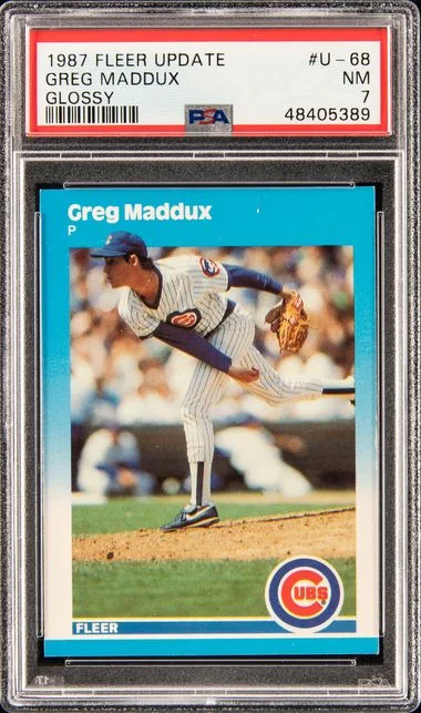 1987 Fleer Greg Maddux Update Glossy #U-68 card image