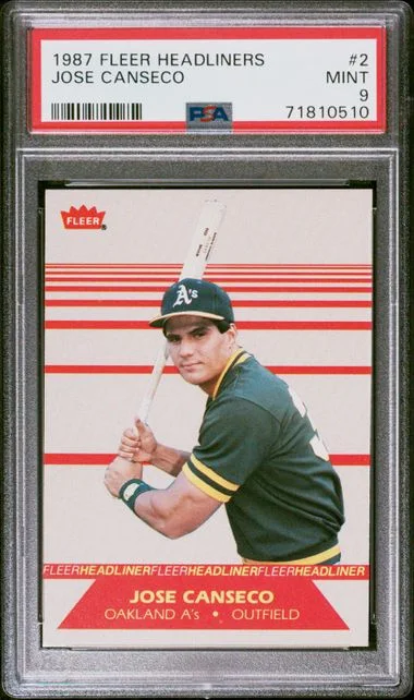 1987 Fleer Jose Canseco Headliners #2 card image