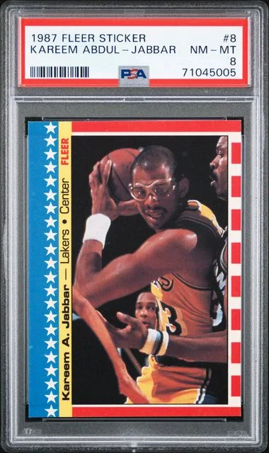 1987 Fleer Kareem Abdul-Jabbar Sticker #8 card image