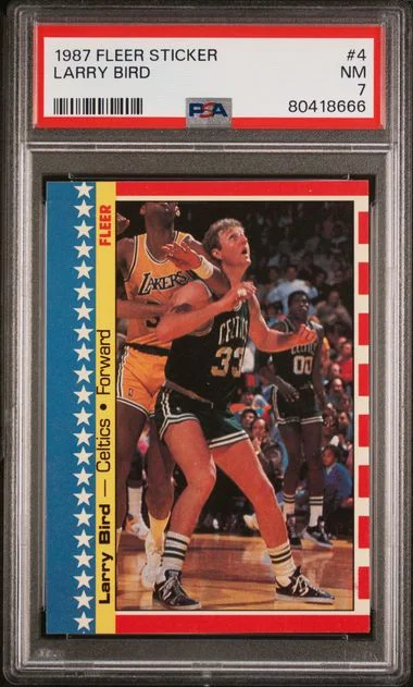 1987 Fleer Larry Bird Sticker #4 card image