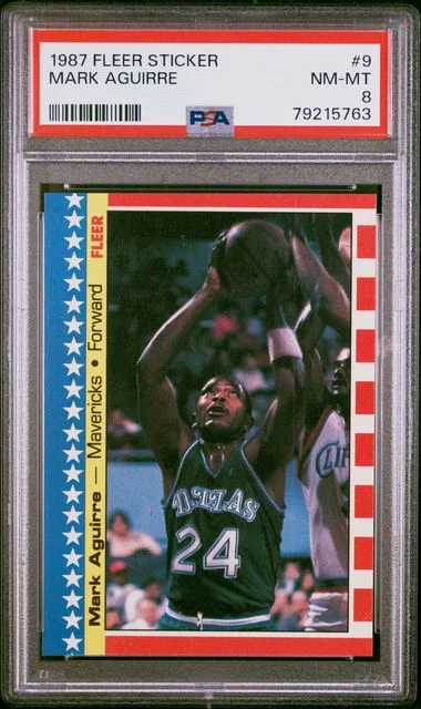 1987 Fleer Mark Aguirre Sticker #9 card image