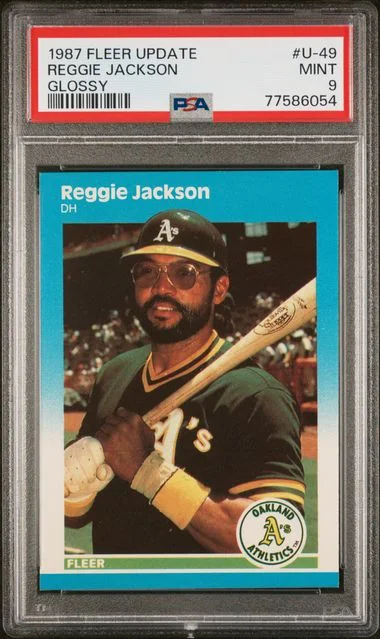 1987 Fleer Reggie Jackson Update Glossy #U-49 card image