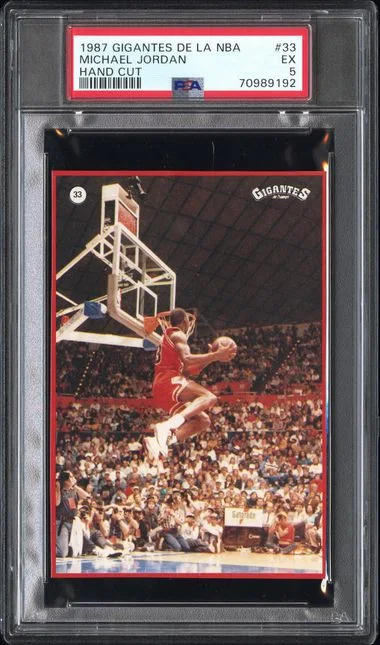 1987 Gigantes De La NBA Hand Cut Michael Jordan #33 card image