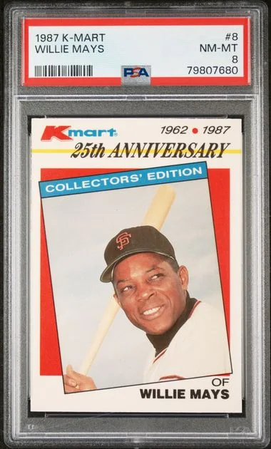 1987 K-Mart Willie Mays #8 card image