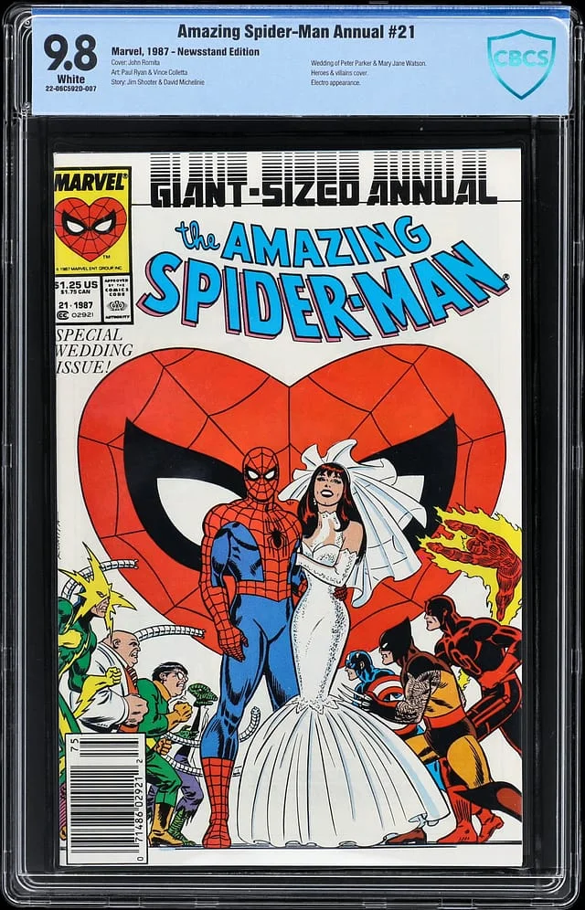 1987 Marvel) - - CBCS Wedding of Peter Parker and Mary Jane Watson, Electro Appearance #9.8 card image