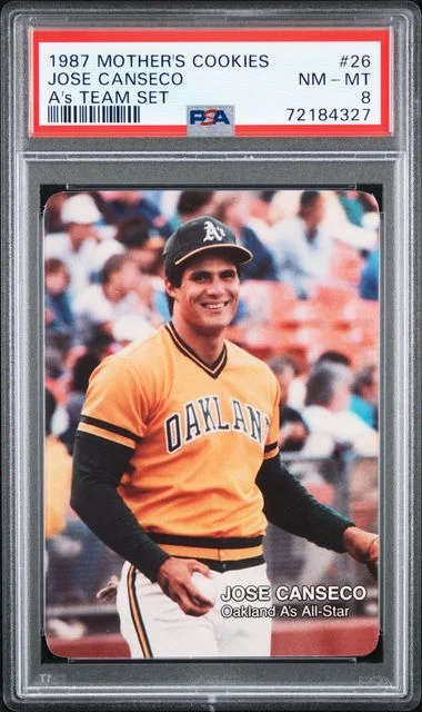 1987 Mother's Cookies A's Team Set Jose Canseco #26 card image