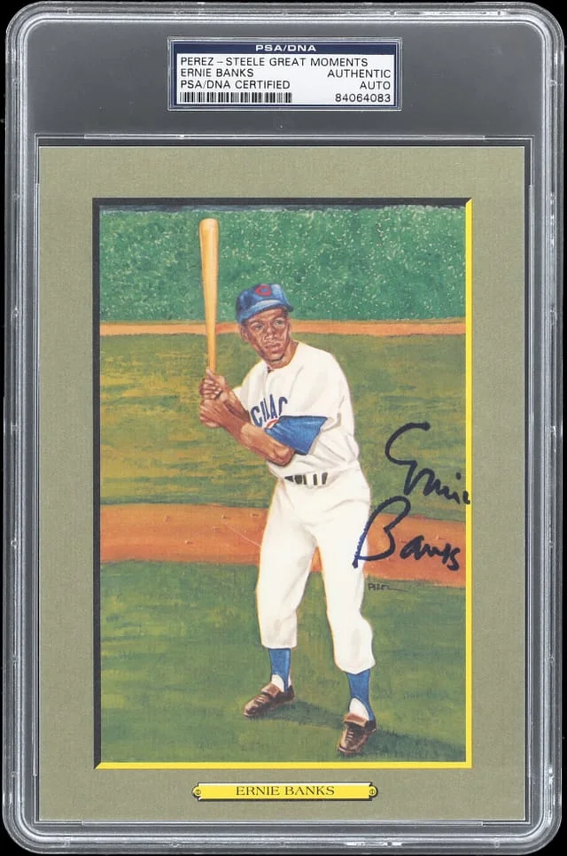 1987 Perez - Steele Great Moments Ernie Banks #21 card image