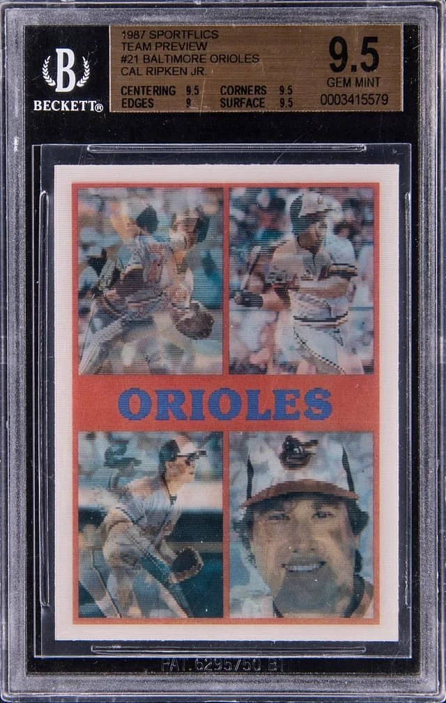 1987 Sportflics Team Preview Baltimore Orioles/Cal Ripken Jr. #21 card image