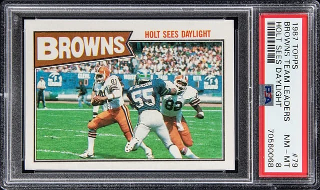 1987 Topps Browns Team Leaders Holt Sees Daylight #79 card image