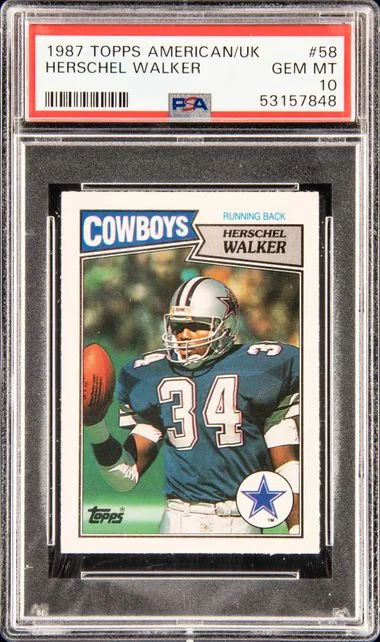 1987 Topps Herschel Walker American/UK #58 card image