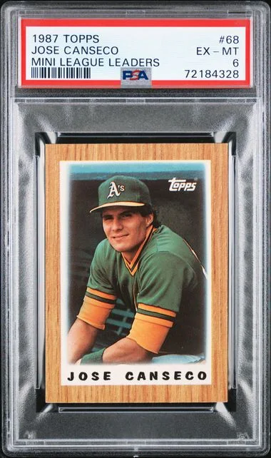 1987 Topps Mini Jose Canseco League Leaders #68 card image