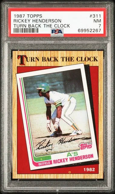 1987 Topps Rickey Henderson Turn Back The Clock #311 card image