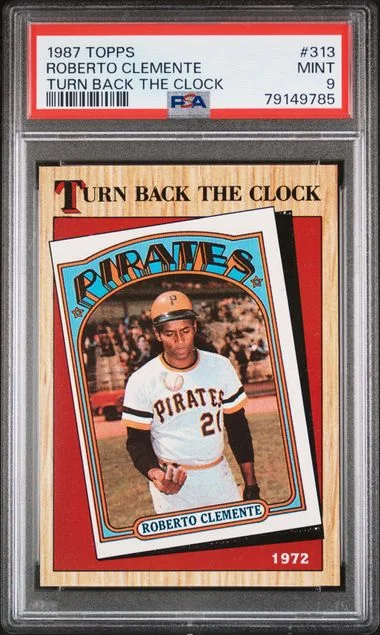 1987 Topps Roberto Clemente Turn Back The Clock #313 card image
