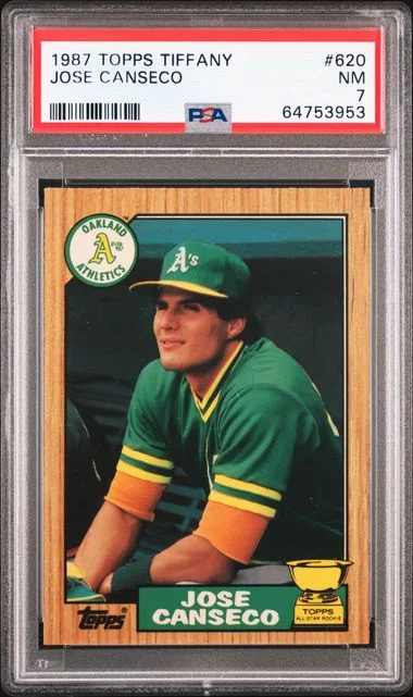 1987 Topps Tiffany Jose Canseco #620 card image