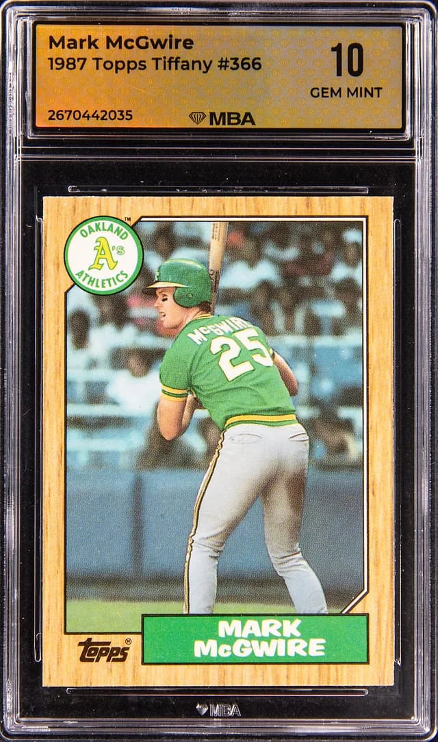 1987 Topps Tiffany Mark McGwire - MBA #366 card image