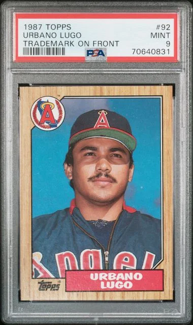 1987 Topps, Trademark On Front Urbano Lugo #92 card image