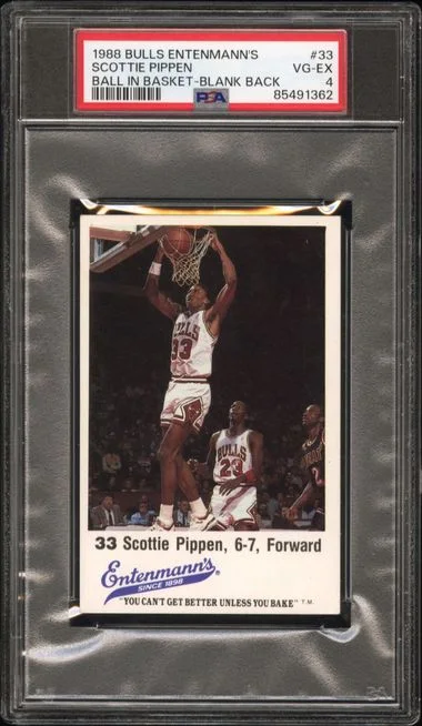 1988-89 Entenmann's Bulls Ball In Basket-Blank Back Scottie Pippen #33 card image