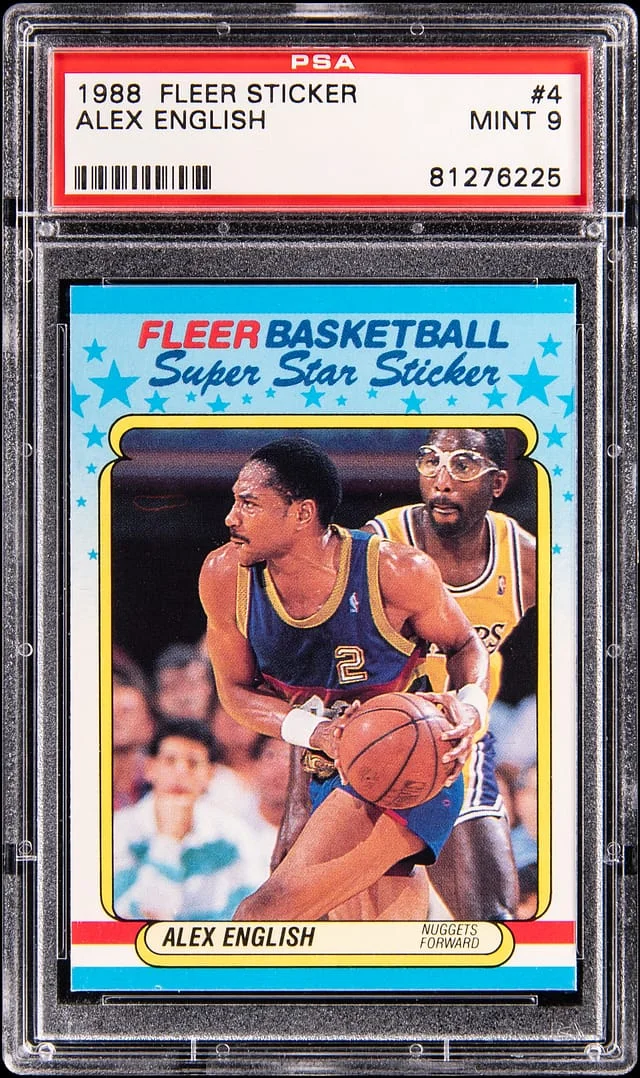 1988-89 Fleer Alex English Sticker #4 card image