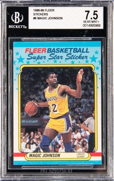 1988-89 Fleer Magic Johnson Sticker #6 card image