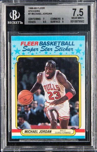 1988-89 Fleer Michael Jordan Sticker #7 card image