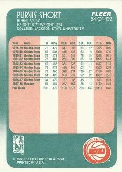 1988-89 Fleer Purvis Short #54 card back image