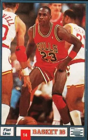 1988 Basket 16 Las Estrellas de la NBA Michael Jordan #14 card image