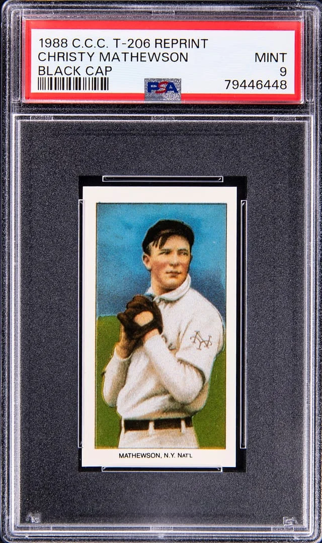 1988 C.C.C. Reprint - Christy Matthewson, Black Cap #T206 card image