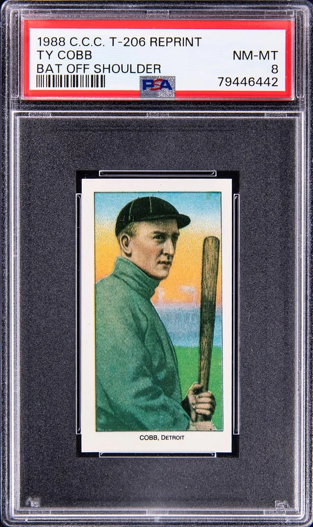 1988 C.C.C. Reprint - Ty Cobb, Bat Off Shoulder #T206 card image