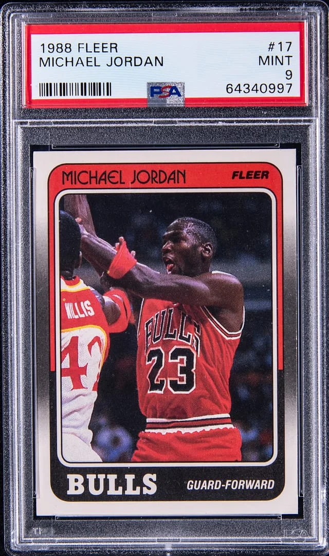 1988 Fleer Basketball Michael Jordan #17 card image