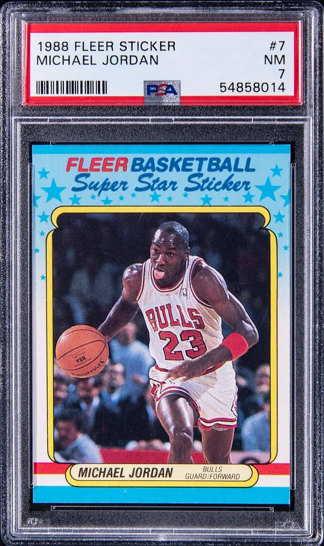 1988 Fleer Basketball Michael Jordan Sticker #7 card image