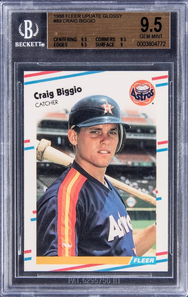 1988 Fleer Craig Biggio Update Glossy #89 card image