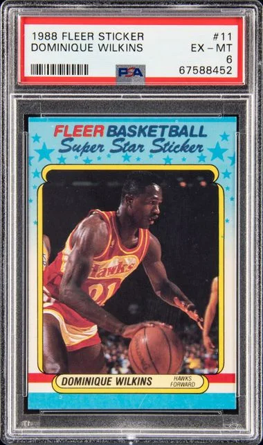 1988 Fleer Dominique Wilkins Sticker #11 card image