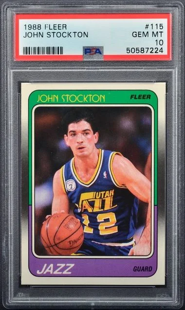 1988 Fleer John Stockton #115 card image