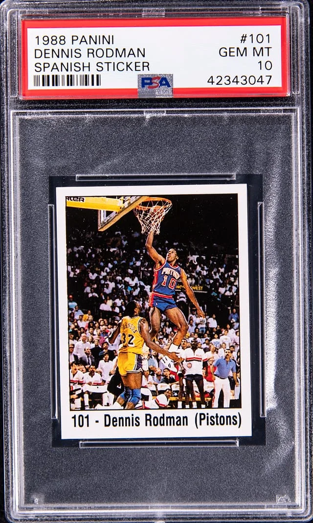 1988 Panini Dennis Rodman Spanish Sticker #101 card image