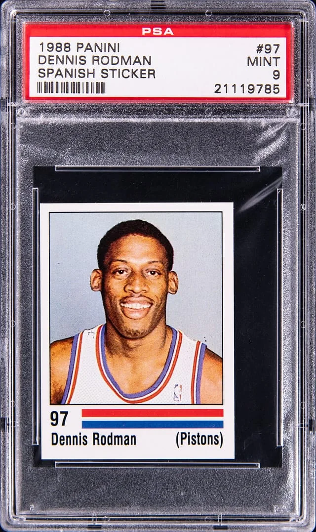 1988 Panini Dennis Rodman Spanish Sticker #97 card image