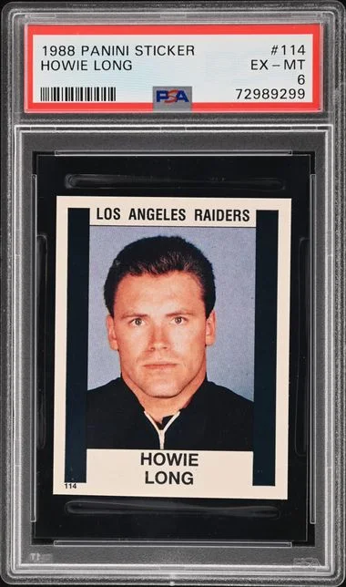 1988 Panini Howie Long Sticker #114 card image