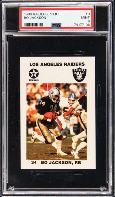 1988 Raiders Police Bo Jackson #9 card image
