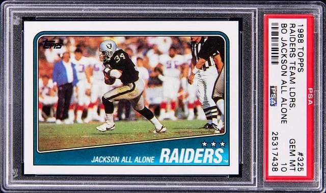 1988 Topps Bo Jackson All Alone Raiders Team Leaders #325 card image
