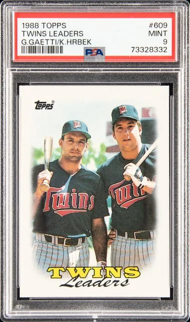 1988 Topps Gary Gaetti/Kent Hrbek Twins Leaders #609 card image