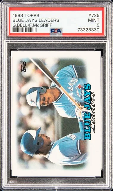 1988 Topps George Bell/Fred McGriff Blue Jays Leaders #729 card image