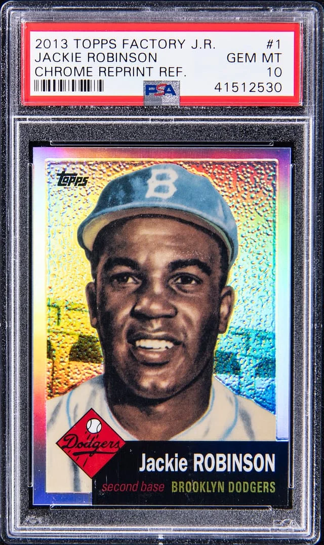1988 Topps Jackie Robinson Factory Chrome Reprint Refractor #1 card image