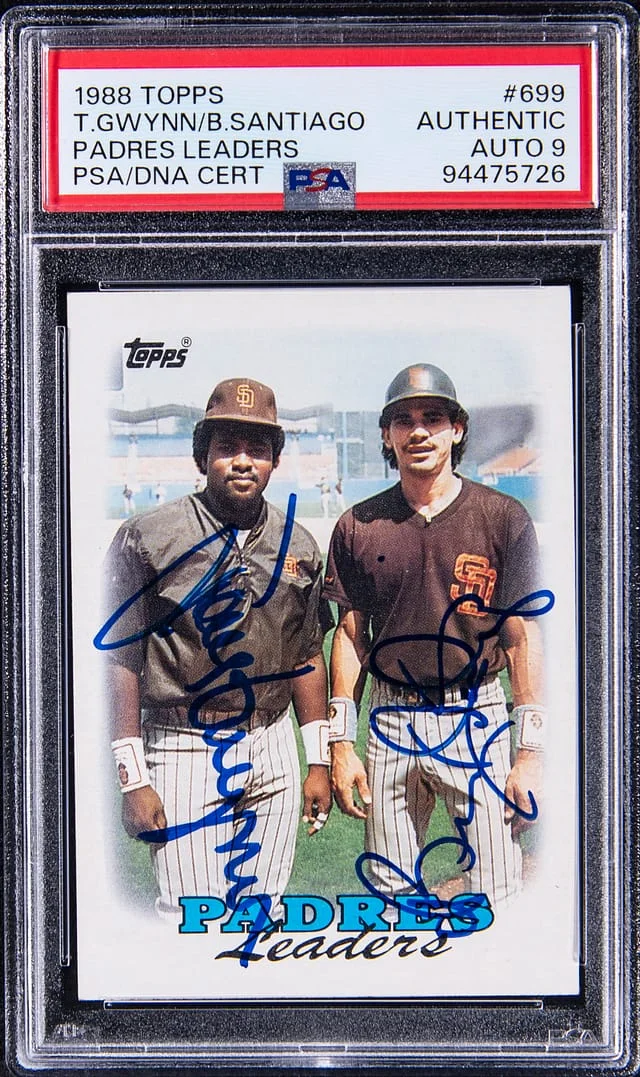 1988 Topps Tony Gwynn/Benny Santiago Padres Leaders #699 card image