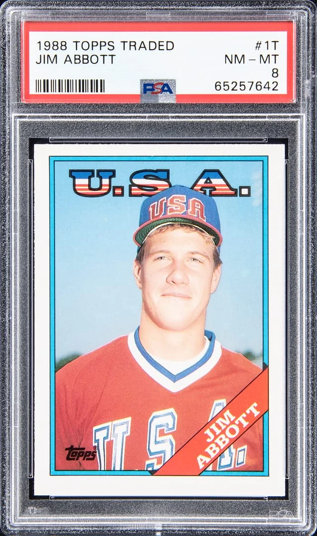 1988 Topps Traded Jim Abbott #1T card image