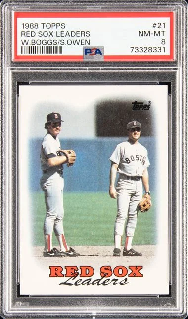 1988 Topps Wade Boggs/Spike Owen Red Sox Leaders #21 card image