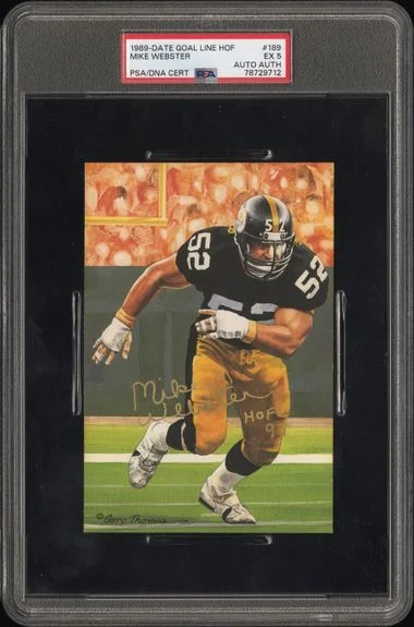 1989-16 Goal Line HOF Mike Webster #189 card image