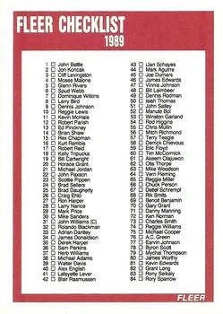 1989-90 Fleer 1989 Fleer Checklist #168 card image