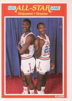 1989-90 Fleer Akeem Olajuwon / Clyde Drexler #164 card image