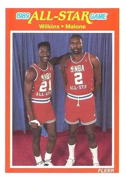 1989-90 Fleer Dominique Wilkins / Moses Malone #165 card image